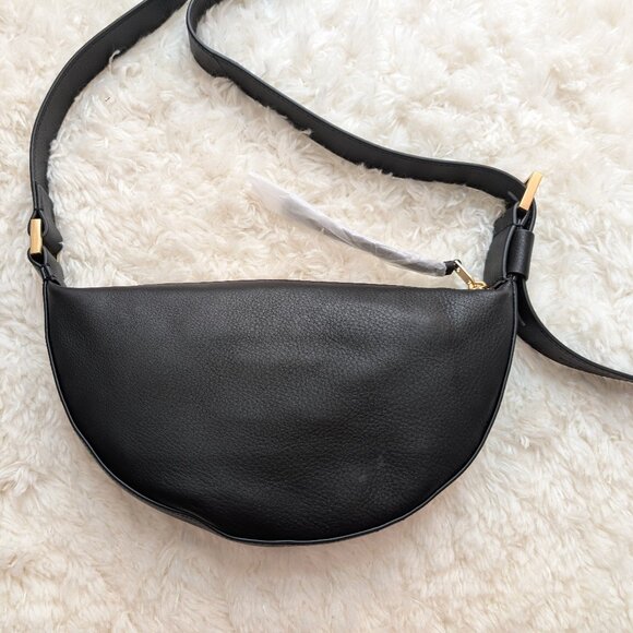 Brand New ALLSAINTS Half Moon Leather Crossbody Bag in Black - Picture 6 of 10
